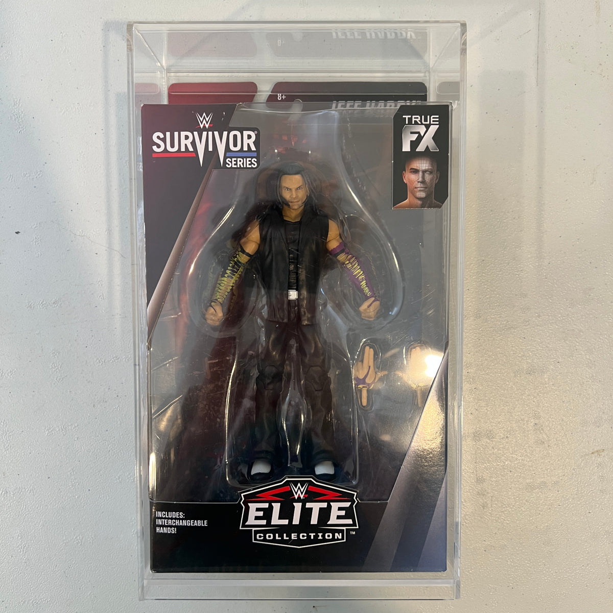 WWE Jeff Hardy Elite Survivor Series Action Figure Mattel in Acrylic Case