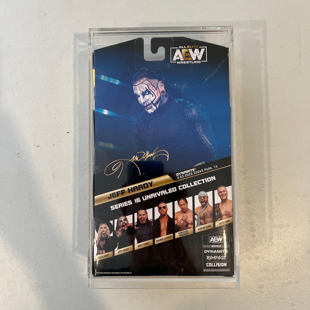 AEW Jeff Hardy Unrivaled 16 Action Figure Action Figure WWE in Acrylic Case