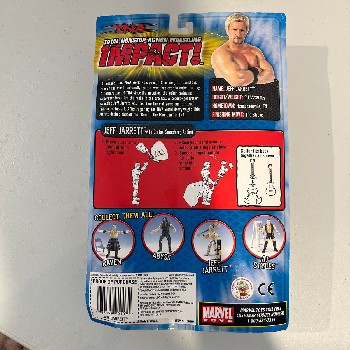 Jeff Jarrett TNA Impact 2005 Marvel ToyBiz Series 1 Wrestling Action Figure WWE