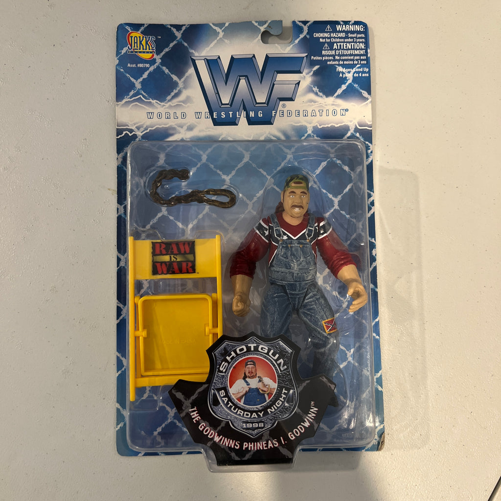 WWE Wrestling Figure Phineas I Godwin 1998 Boxed New Jakks