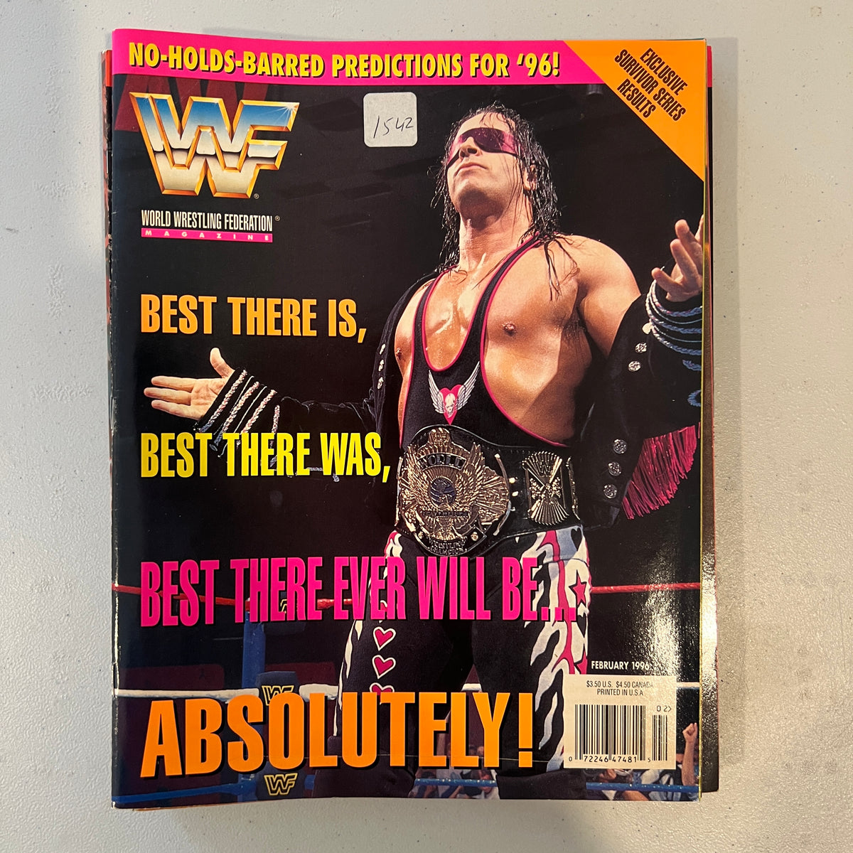 Bret Hart WWF WWE Magazine 1990s Retro Wrestling Merchandise Collectable 1996