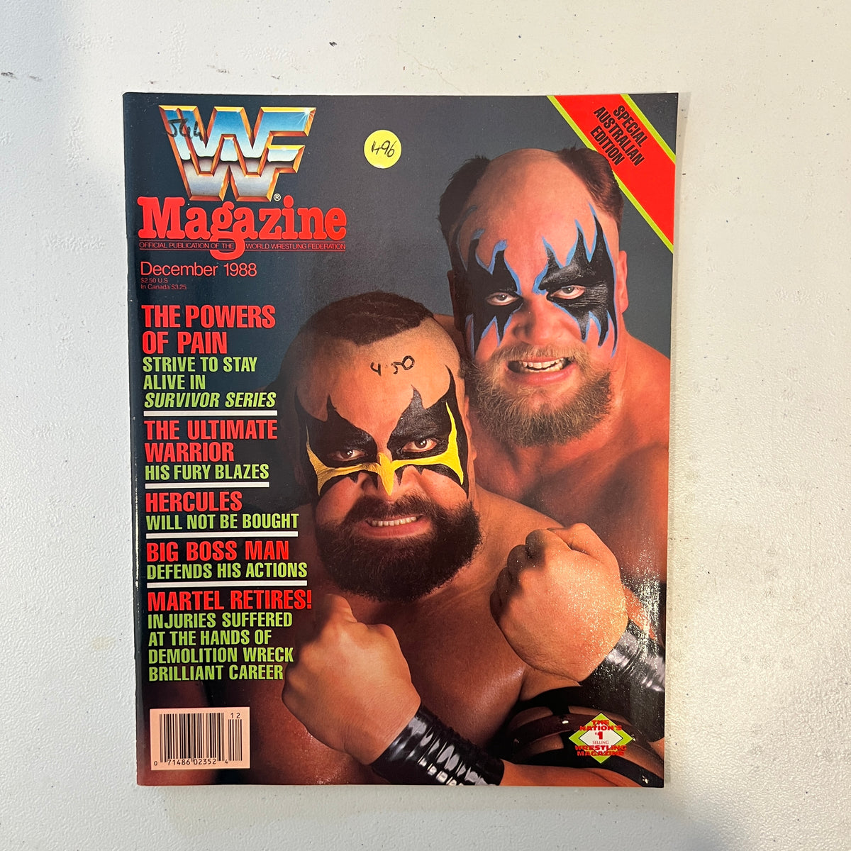 Powers of Pain WWF WWE Magazine 1990s Retro Wrestling Merchandise Collectable 1