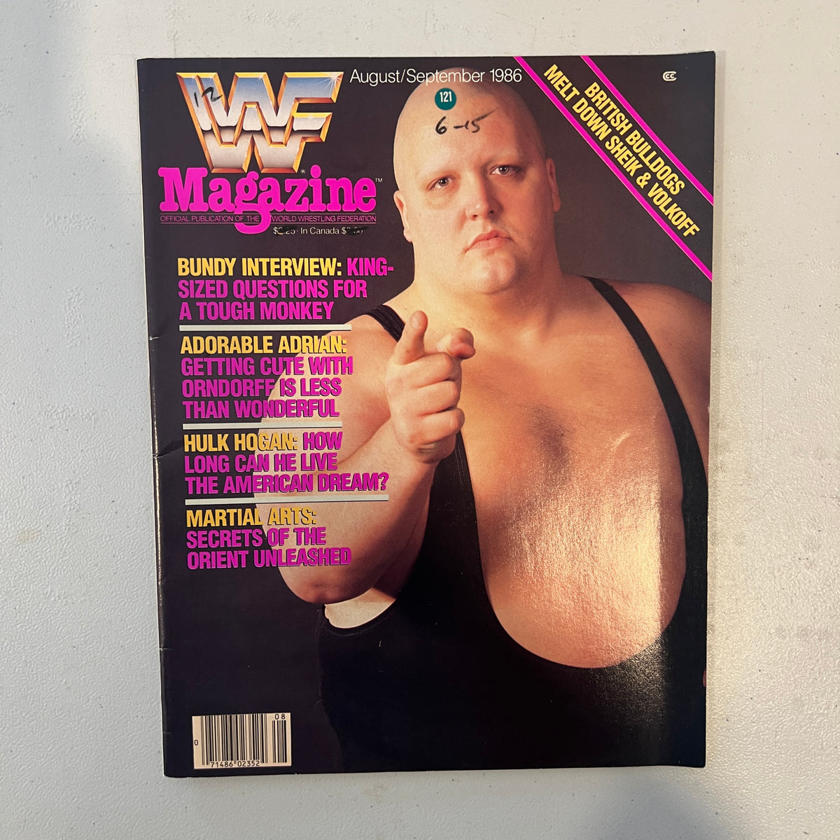 King Kong Bundy WWF WWE Magazine 1990s Retro Wrestling Merchandise Collectable 1