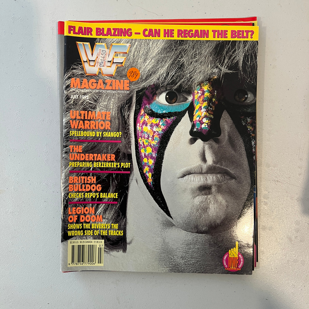 Ultimate Warrior WWF WWE Magazine 1990s Retro Wrestling Merchandise Collectable 2