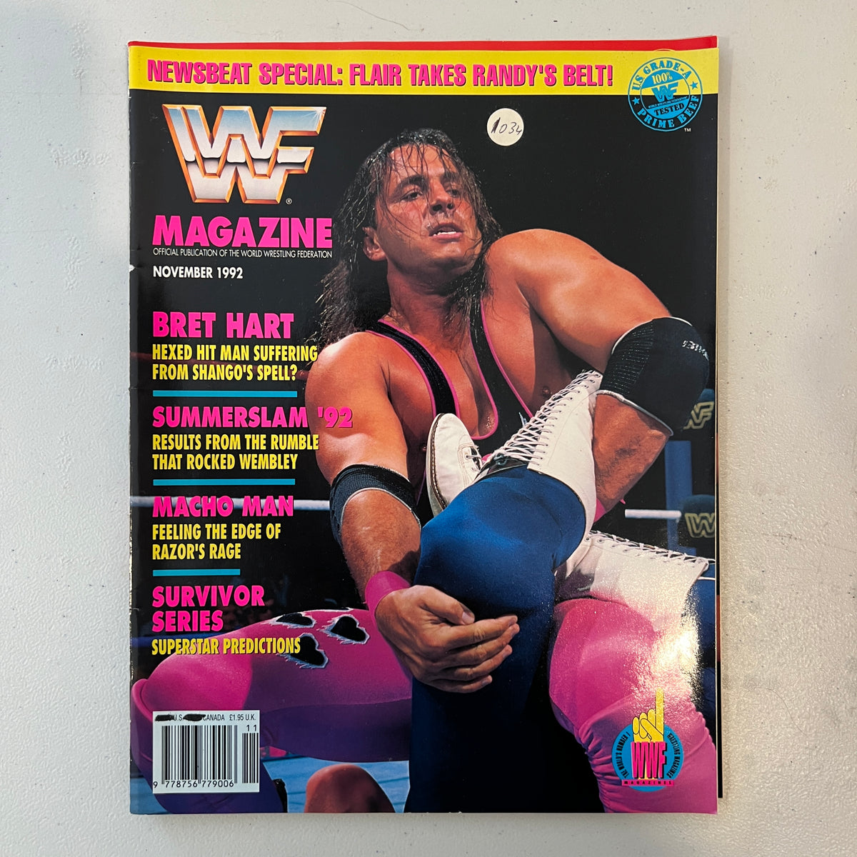 Bret Hart WWF WWE Magazine 1990s Retro Wrestling Merchandise Collectable 2