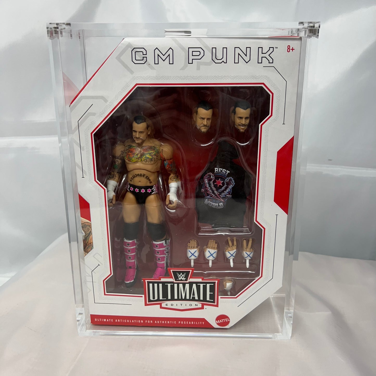 Acrylic Plastic WWE AEW Action Figures Defender Protector Magnetic Case