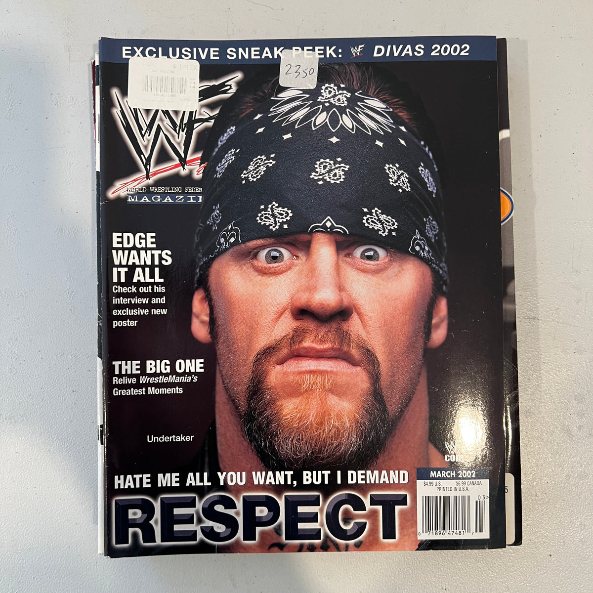 Undertaker WWF WWE Magazine 1990s Retro Wrestling Merchandise Collectable 3