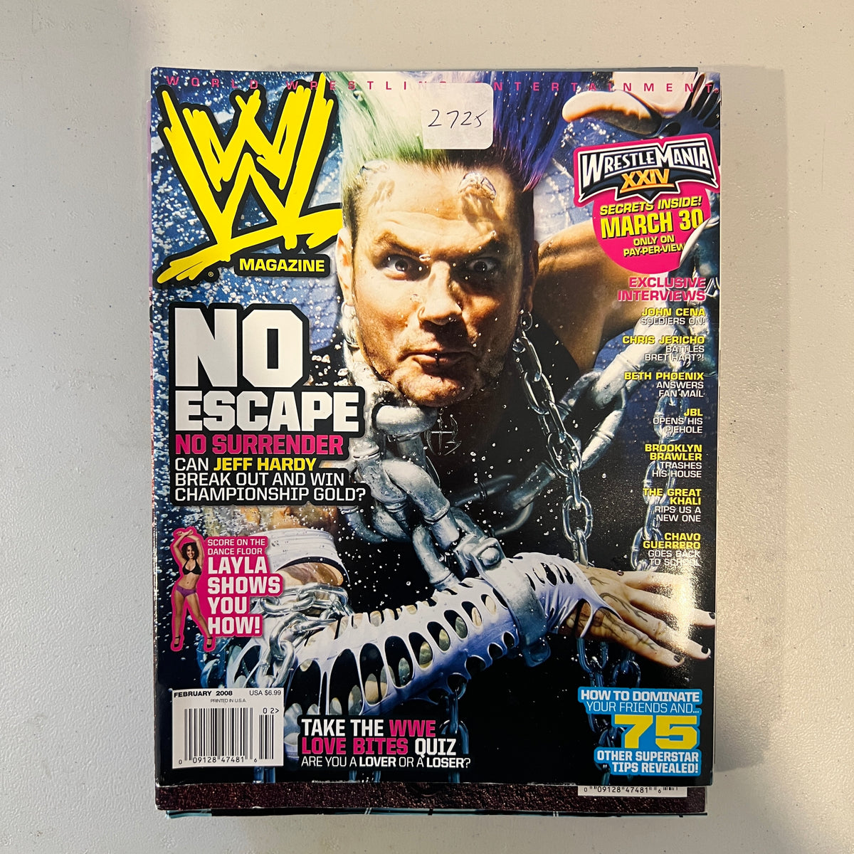 Jeff Hardy WWE Magazine 2000s Retro Wrestling Merchandise Collectable 3