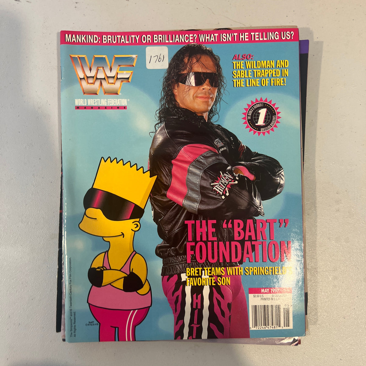 Bret Hart Simpsons WWF WWE Magazine 1990s Retro Wrestling Merchandise Collectable 5