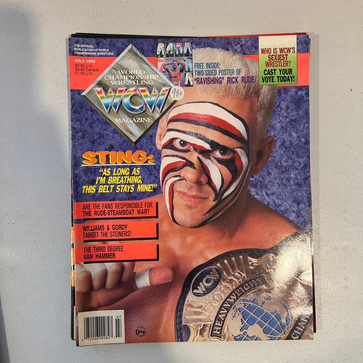 Sting WCW WWE Magazine 1990s Retro Wrestling Merchandise Collectable 10