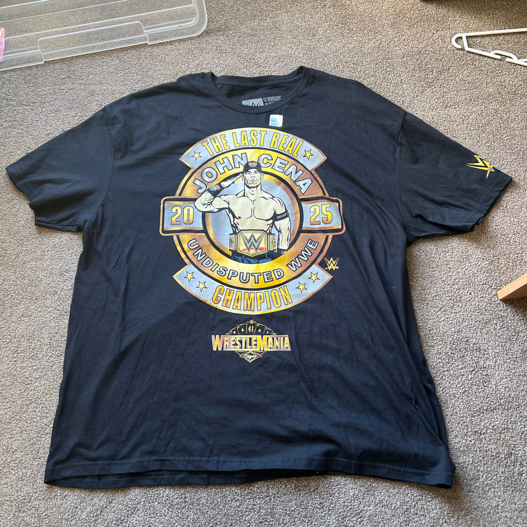 WWE John Cena The Last Real Undisputed Champion 17 Time Black Graphic Tee Shirt