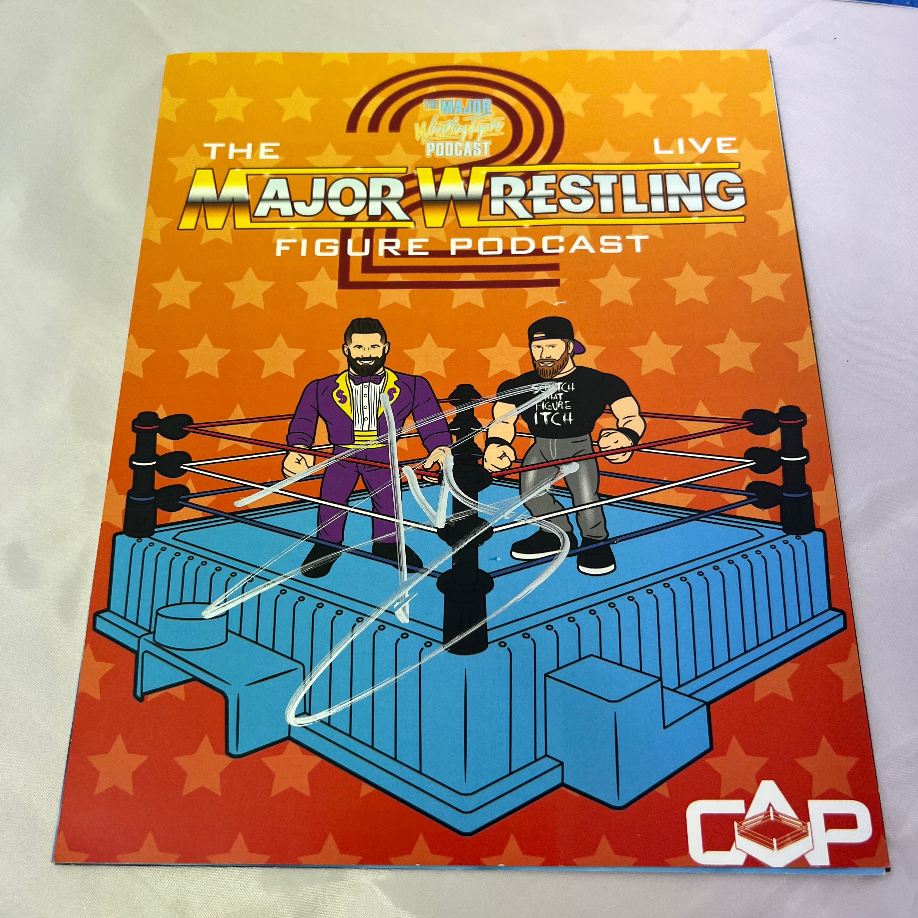 SIGNED Major Wrestling Figure Podcast Matt Cardona Zack Ryder Brian Myers 8 x 10 Promo