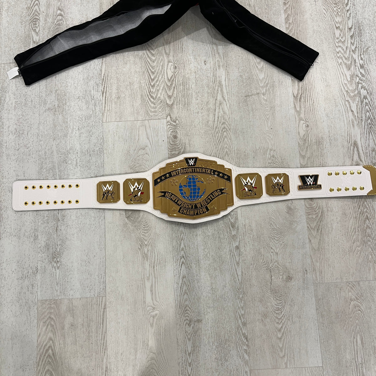 WWE White Intercontinental Scratch Championship Replica Title Belt Authentic