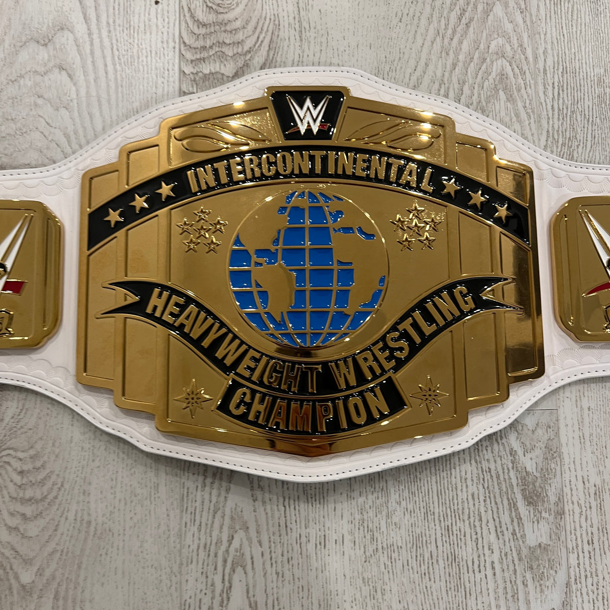 WWE White Intercontinental Scratch Championship Replica Title Belt Authentic