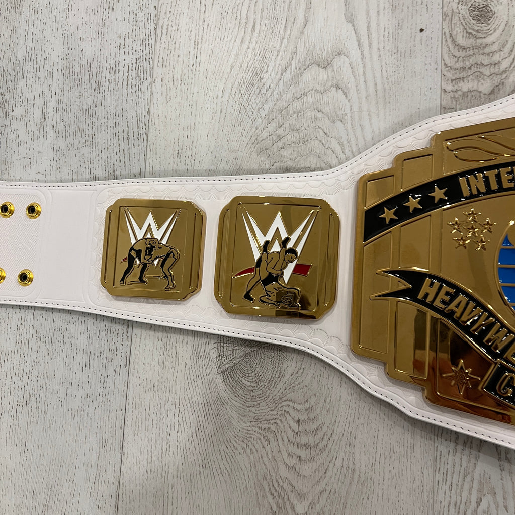 WWE White Intercontinental Scratch Championship Replica Title Belt Authentic
