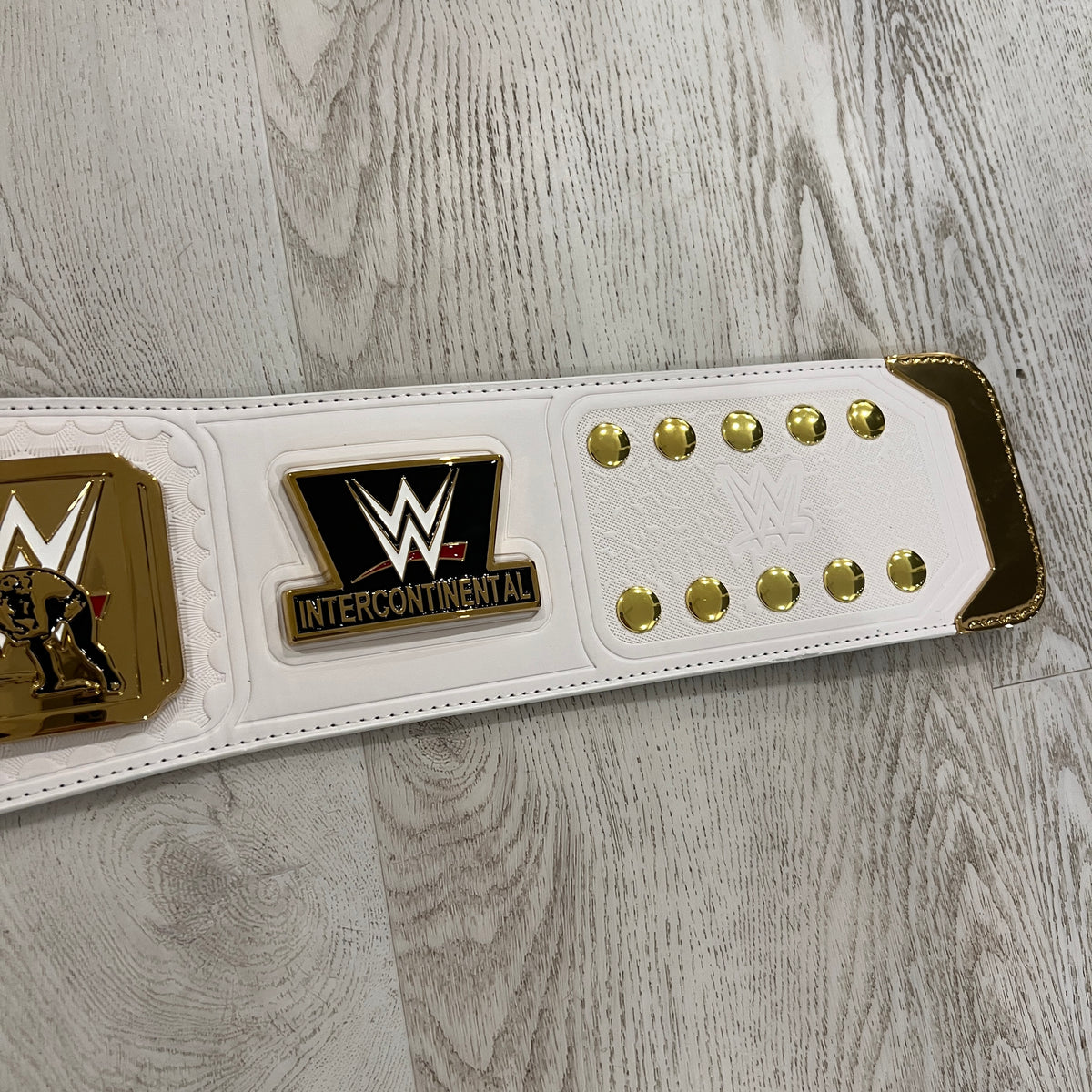 WWE White Intercontinental Scratch Championship Replica Title Belt Authentic