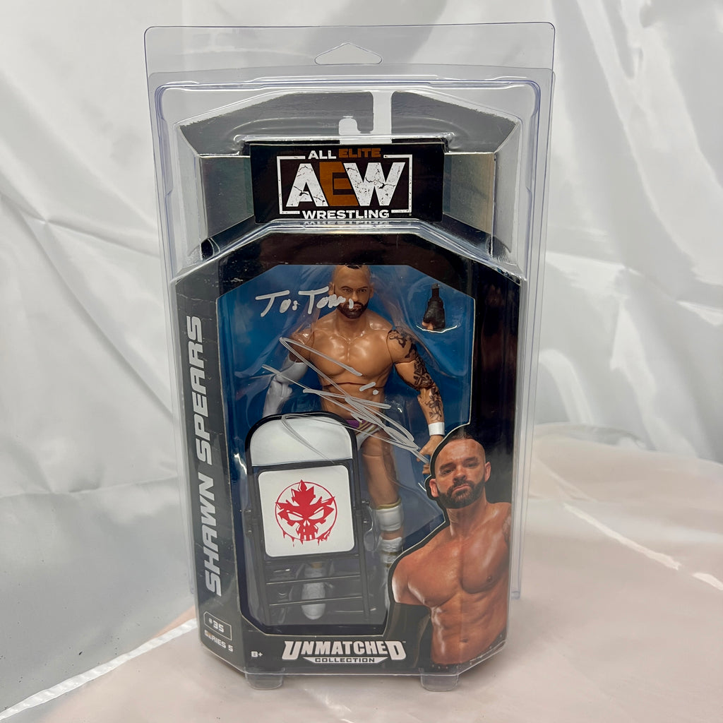 Shawn Spears Autographed AEW Unmatched 5 Action Figure Scale WWE