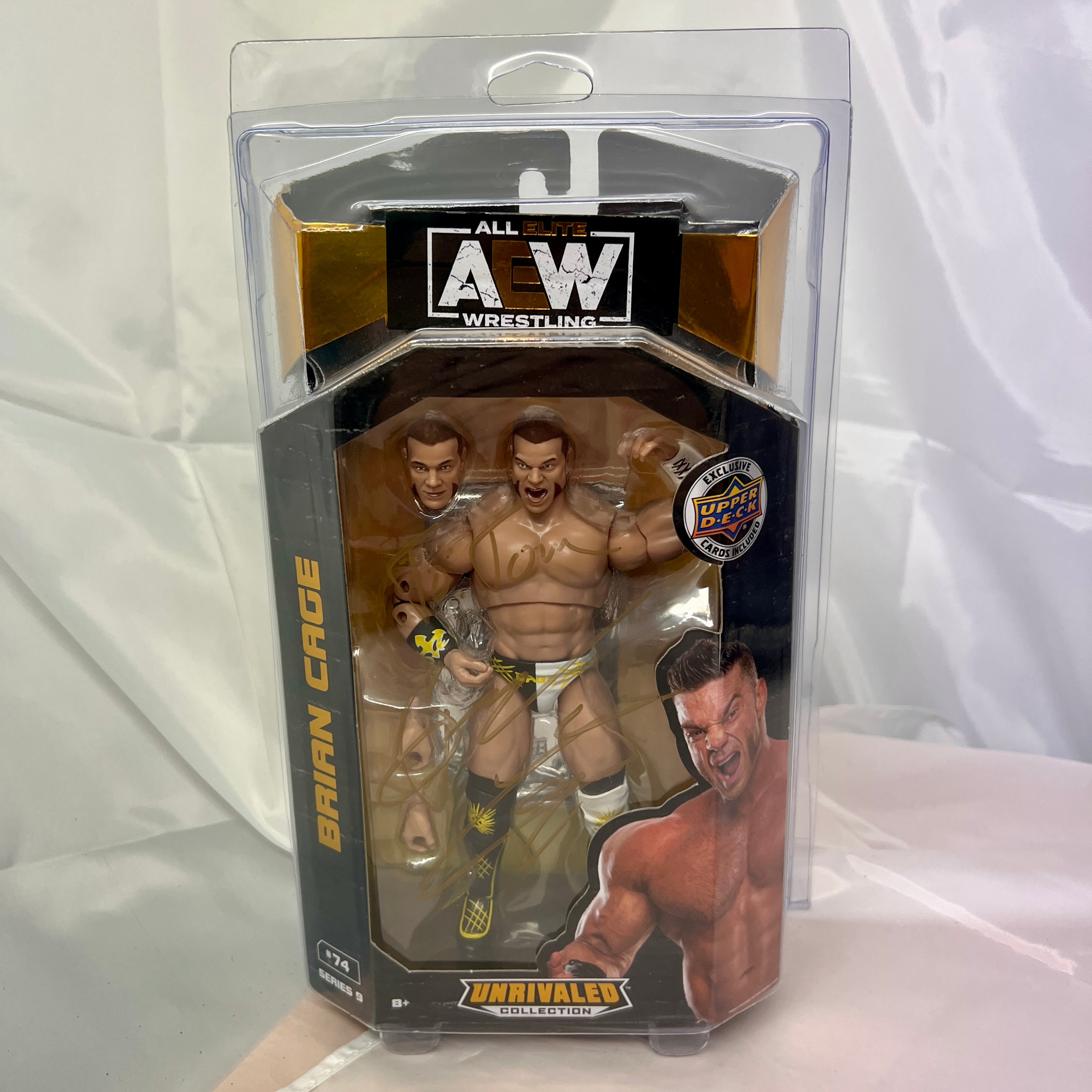 Brian Cage Autographed AEW Unrivaled 9 Action Figure Scale WWE