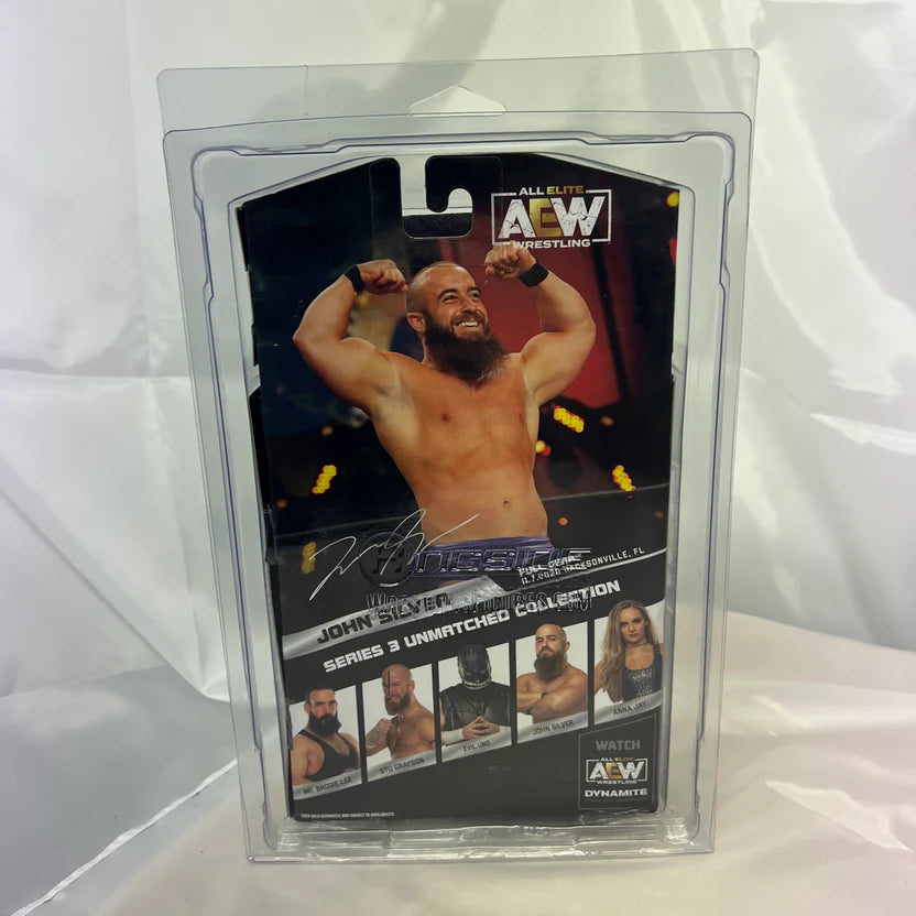 x3 Brian Cage, Shawn Spears, John Silver Autographed AEW Action Figures WWE