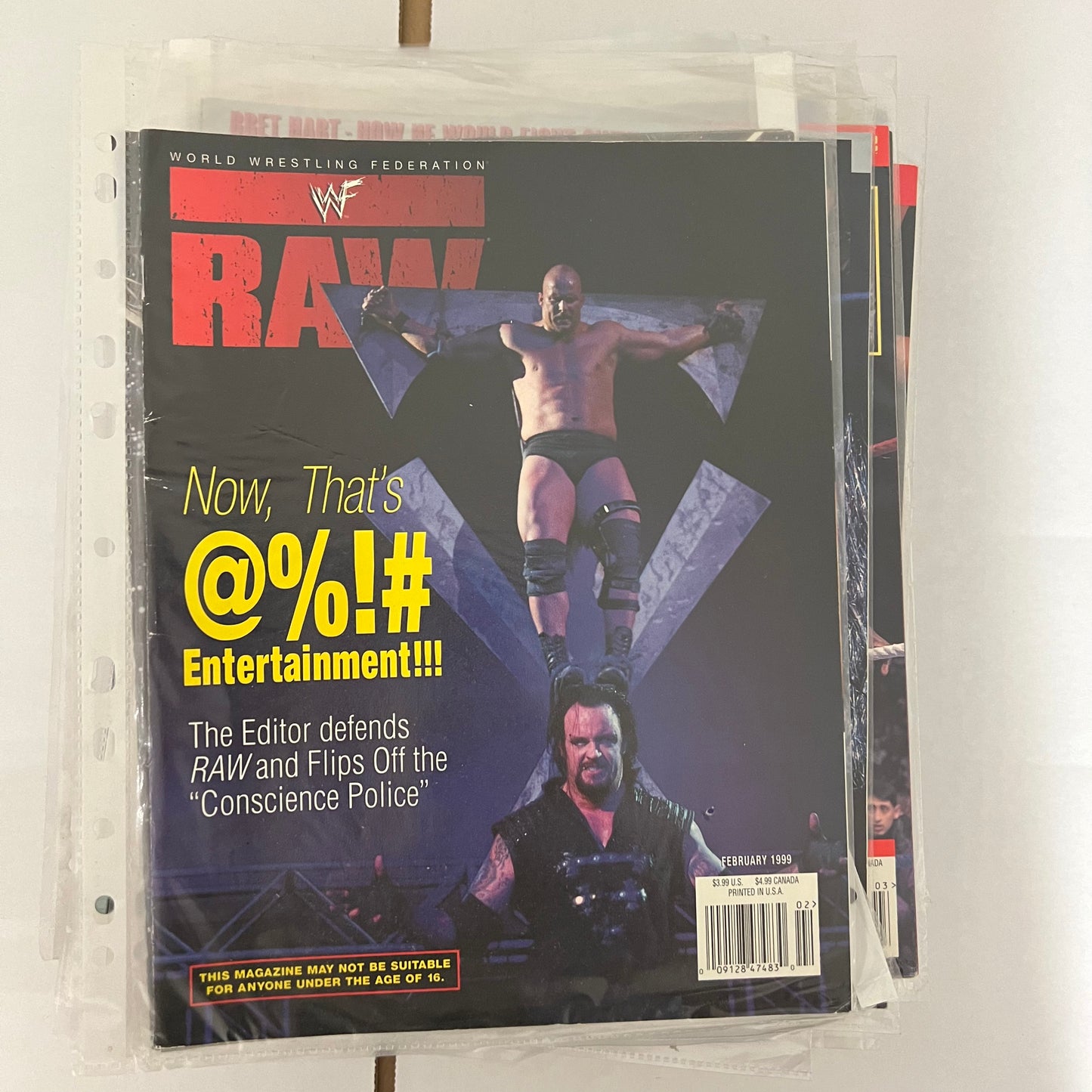 Undertaker Stone Cold Steve Austin - WWE WWF Magazine Retro Collectable Authentic
