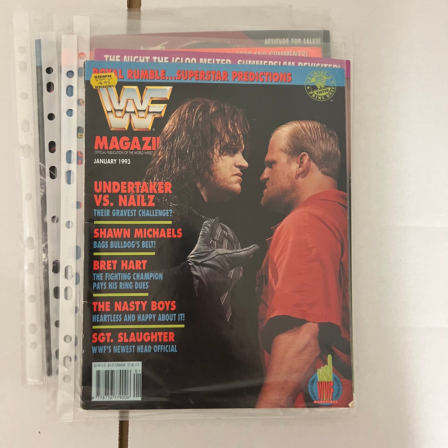 Undertaker vs Nailz - WWE WWF Magazine Retro Collectable Authentic