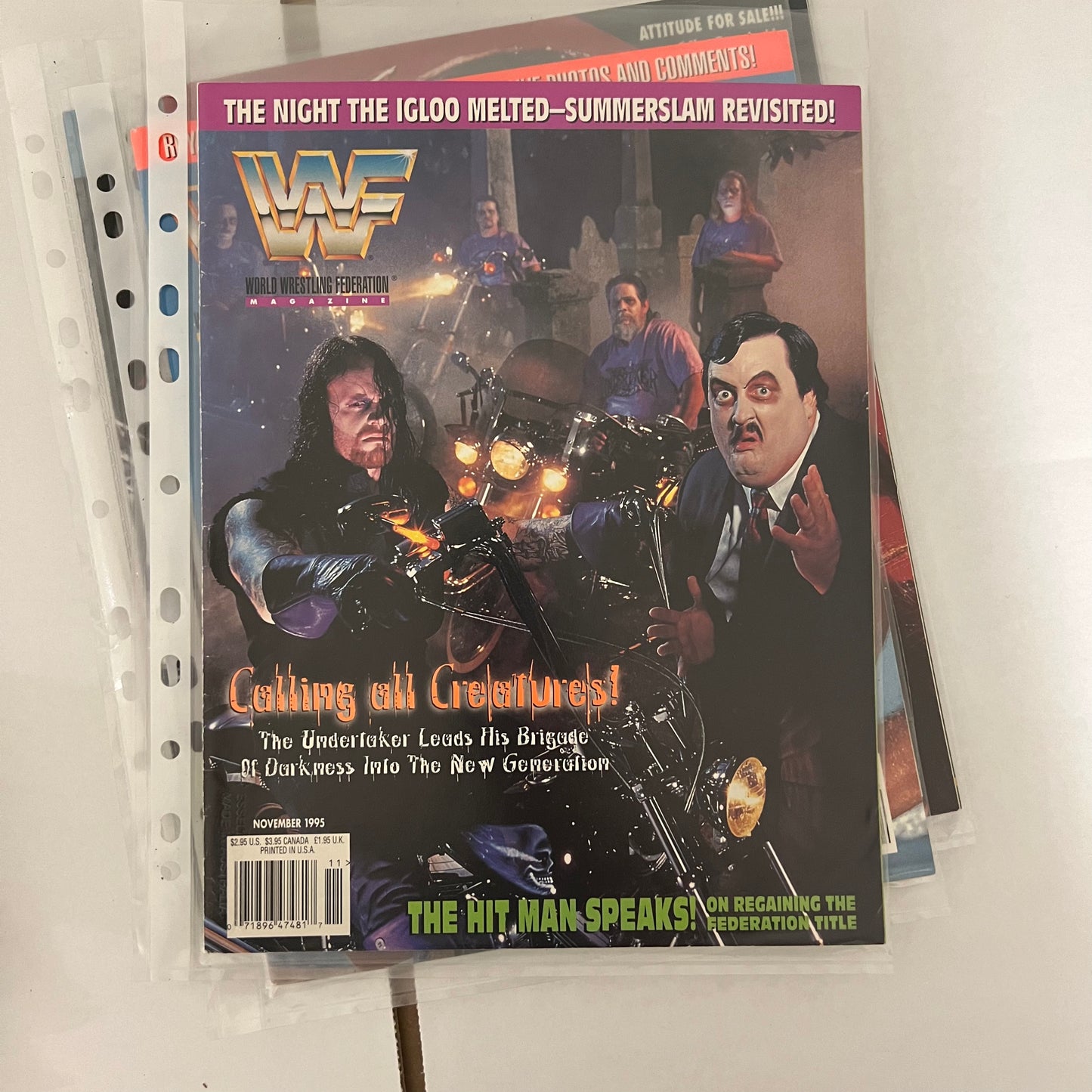 Undertaker Calling All Creatures - WWE WWF Magazine Retro Collectable Authentic