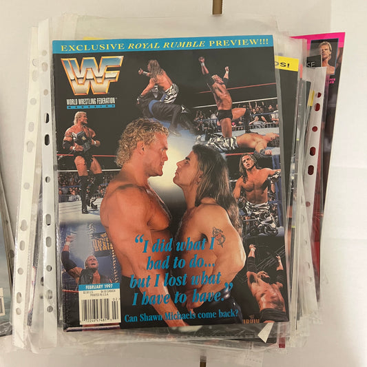 Sid vs Shawn Michaels - WWE WWF Magazine Retro Collectable Authentic
