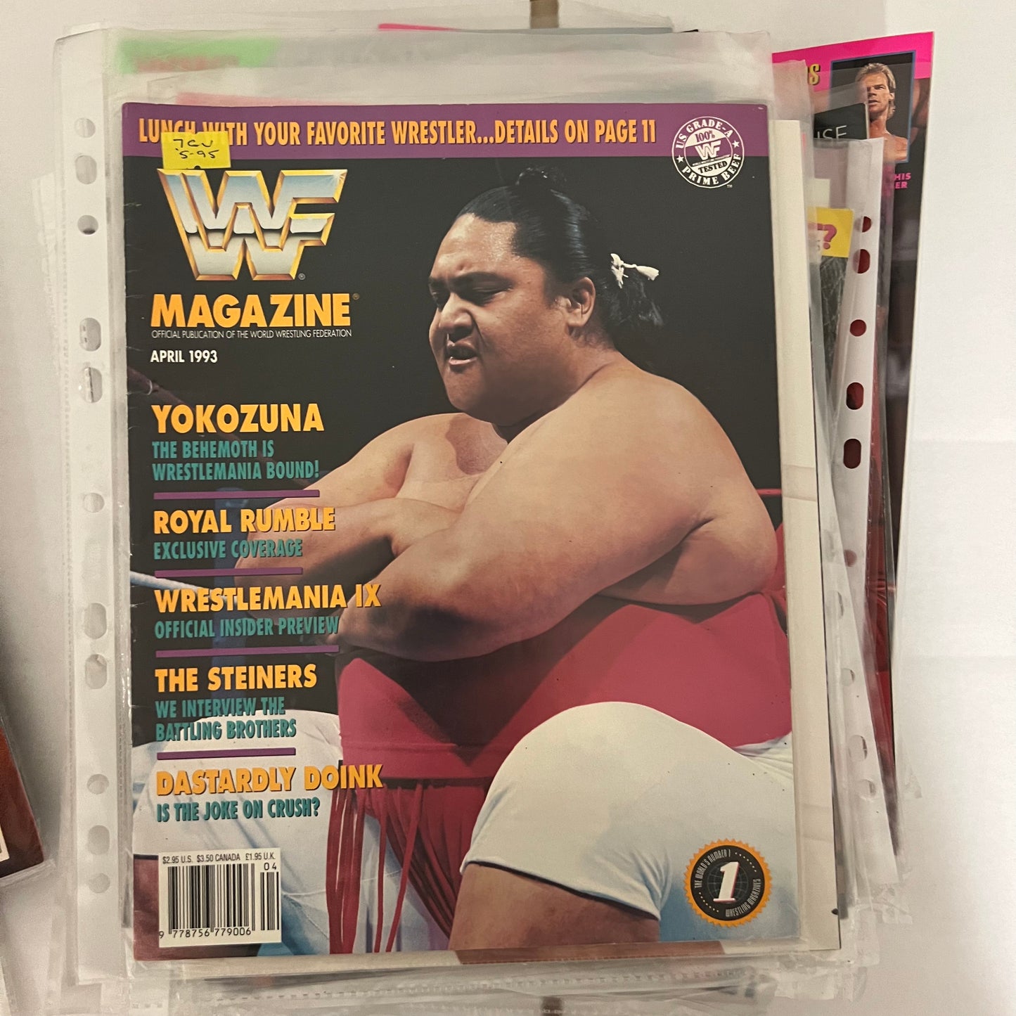 Yokozuna - WWE WWF Magazine Retro Collectable Authentic
