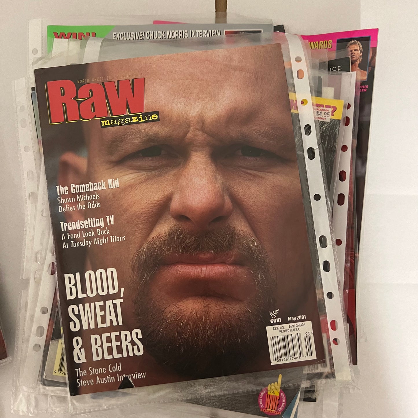 Stone Cold Steve Austin Blood Sweat and Tears - WWE WWF Magazine Retro Collectable Authentic