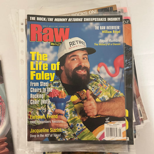 Raw The Life of Foley Mick Foley - WWE WWF Magazine Retro Collectable Authentic