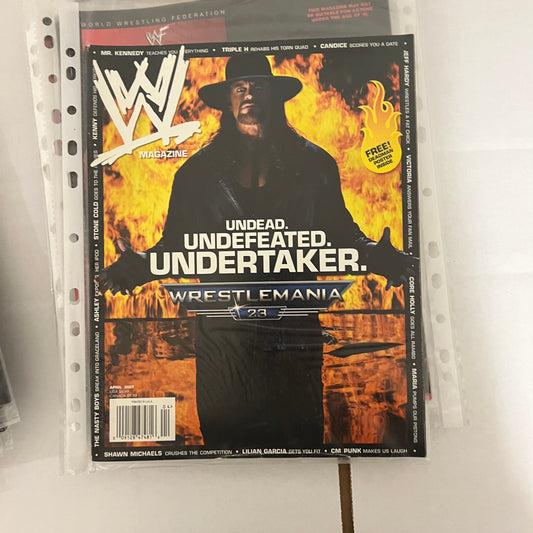 Undertaker Undefeated Wrestlemania - WWE WWF Magazine Retro Collectable Authentic