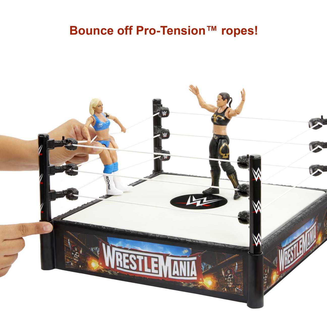 WWE Action Figure Toy Starter Pack Bundle - Ring, 2 x Figures, Accessories