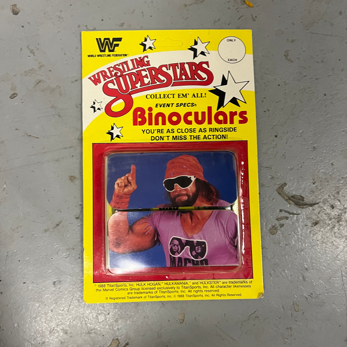 WWF LJN MACHO MAN RANDY SAVAGE Binoculars Hogan MOC Wrestling Superstars 1980's