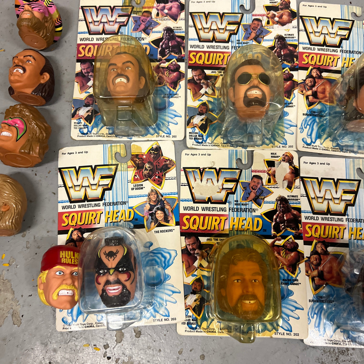 WWF Squirt Heads Bundle 14 Collectable WWE 90s Merchandise Rare