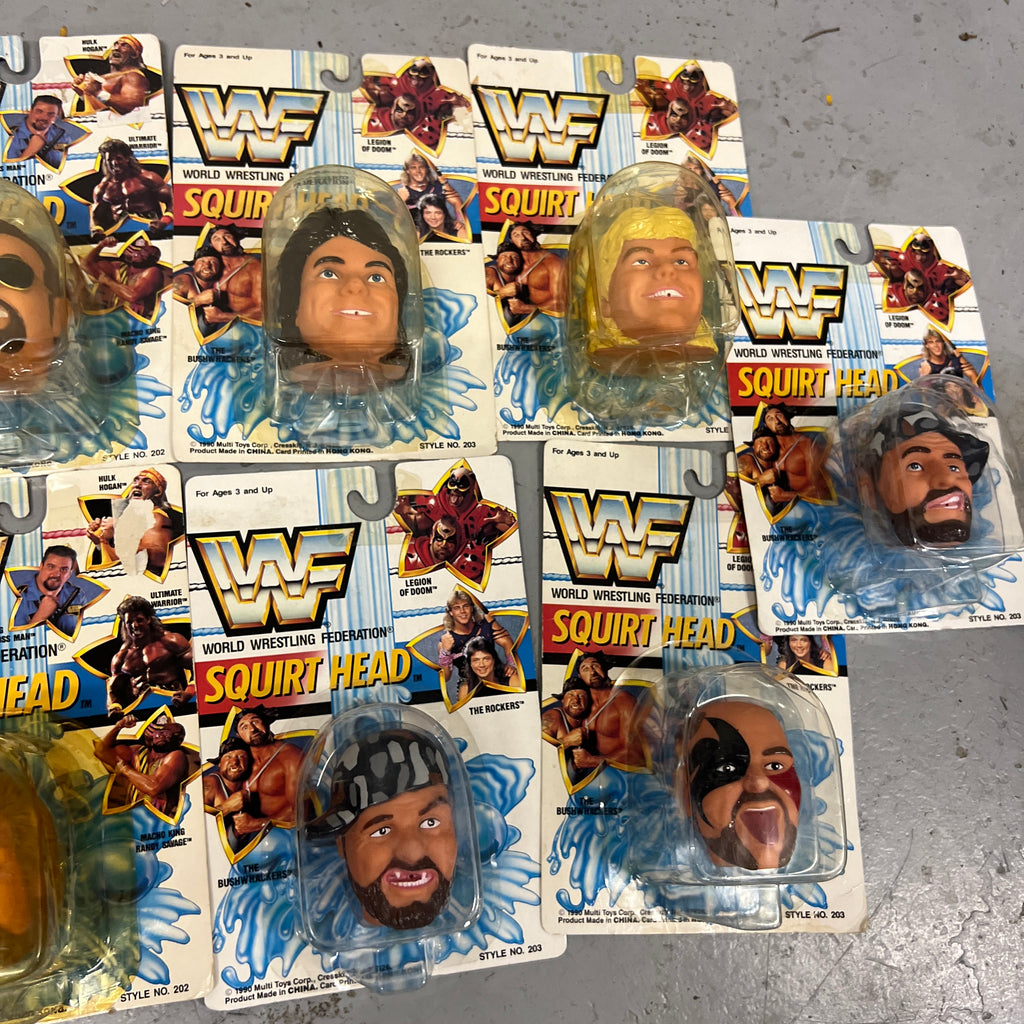 WWF Squirt Heads Bundle 14 Collectable WWE 90s Merchandise Rare