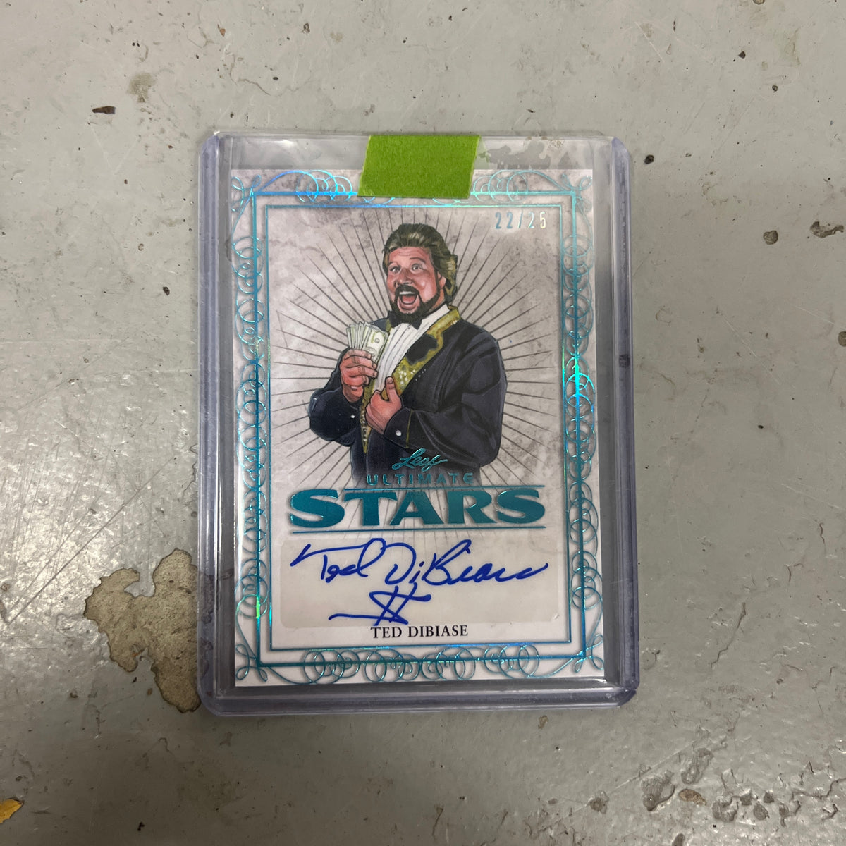 Ted Dibiase Leaf Ultimate Stars Trading Card Signed Wrestling WWE