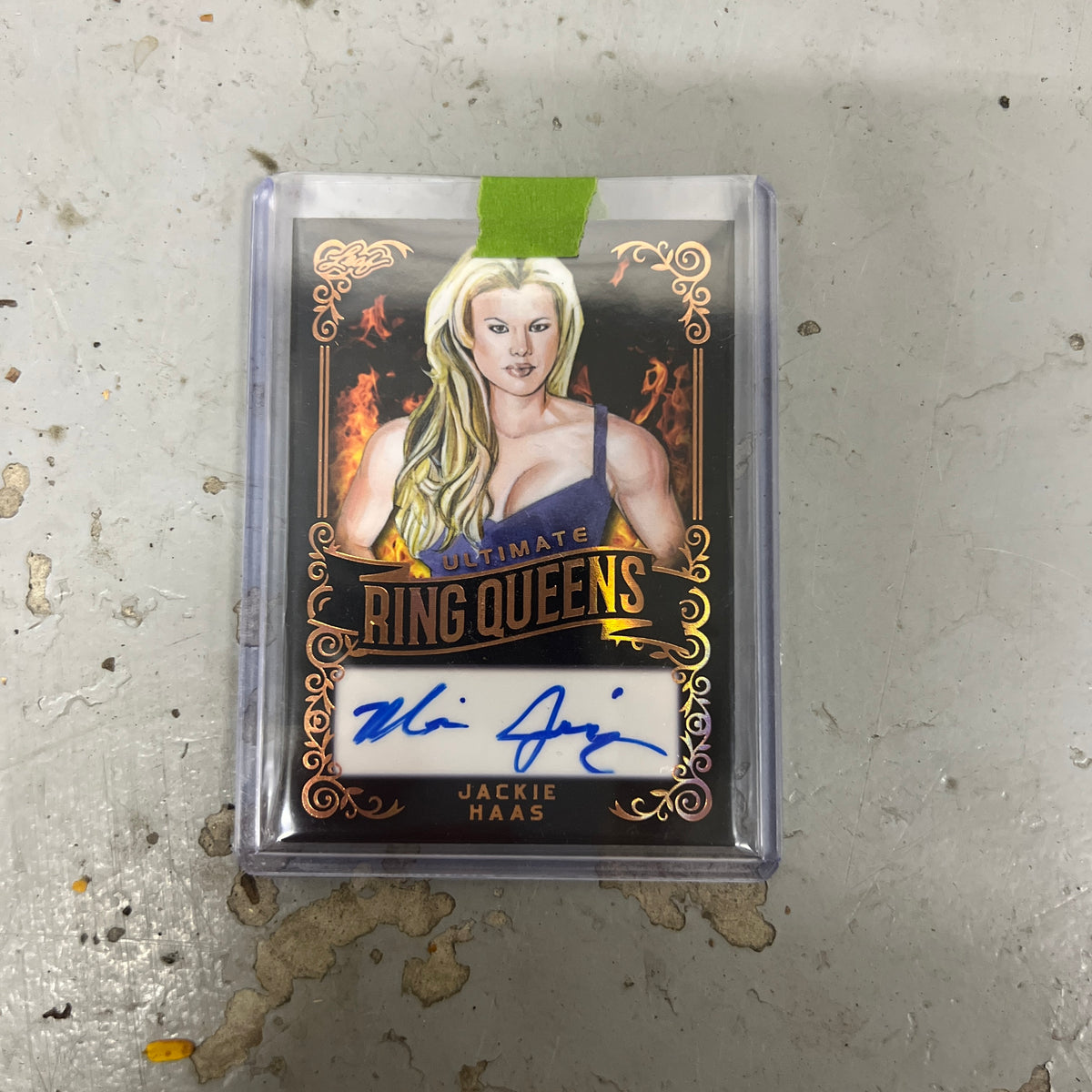 Jackie Haas Leaf Ultimate Ring Queens Trading Card Signed Wrestling WWE