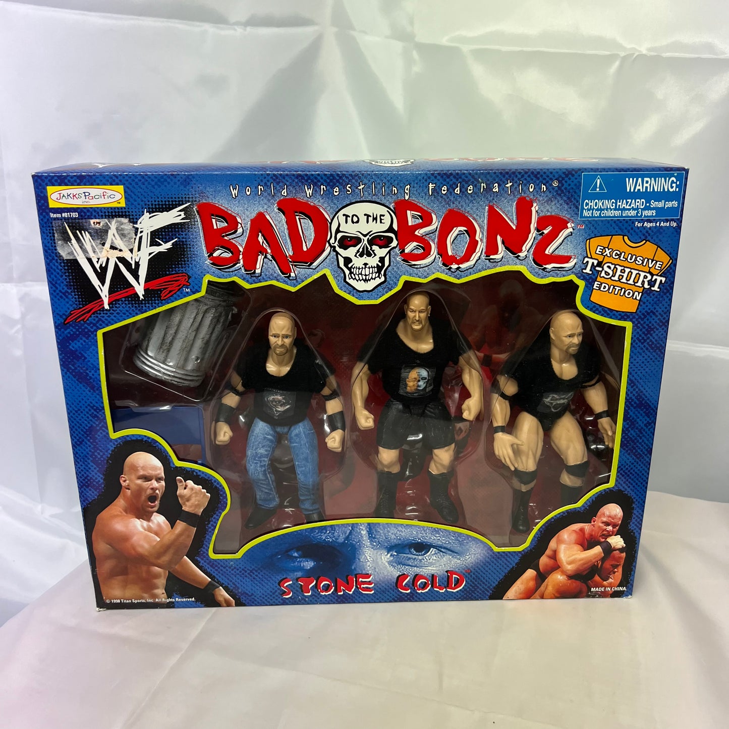 Stone Cold Steve Austin - WWE Bad Bonz 3 Pack Jakks Action Figure Playset