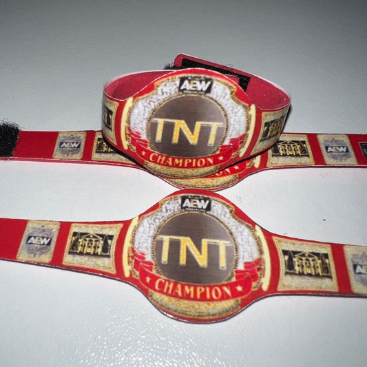 1x AEW Red TNT Championship - Handmade Custom Action Figure Elite Replica Title Belt Accessory