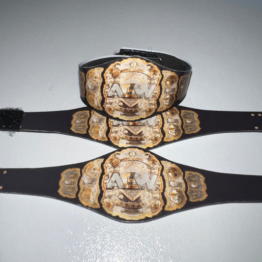 1x AEW World Championship - Handmade Custom Action Figure Elite Replica Title Belt Accessory