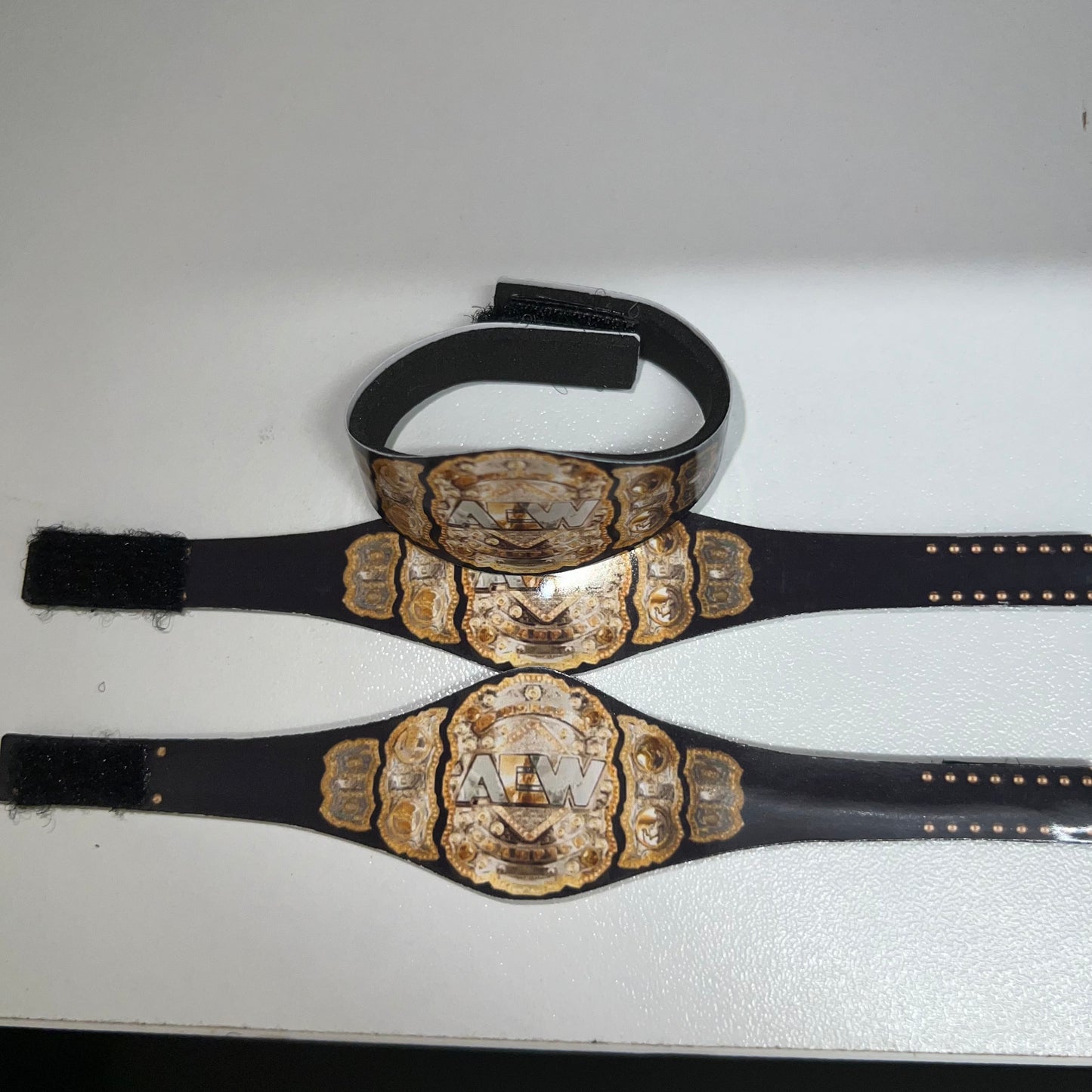 1x AEW World Championship - Handmade Custom Action Figure Elite Replica Title Belt Accessory