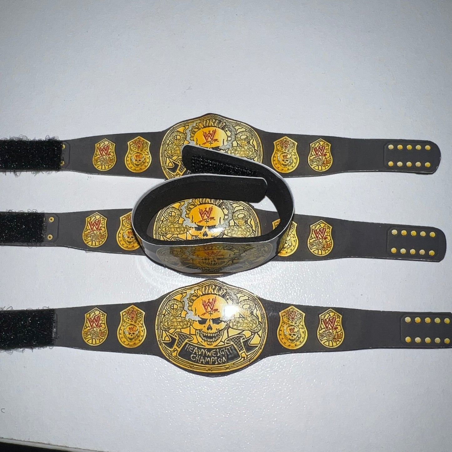 1x WWE Stone Cold Smoking Skull Championship - Handmade Custom Action Figure Elite Replica Title Belt Accessory