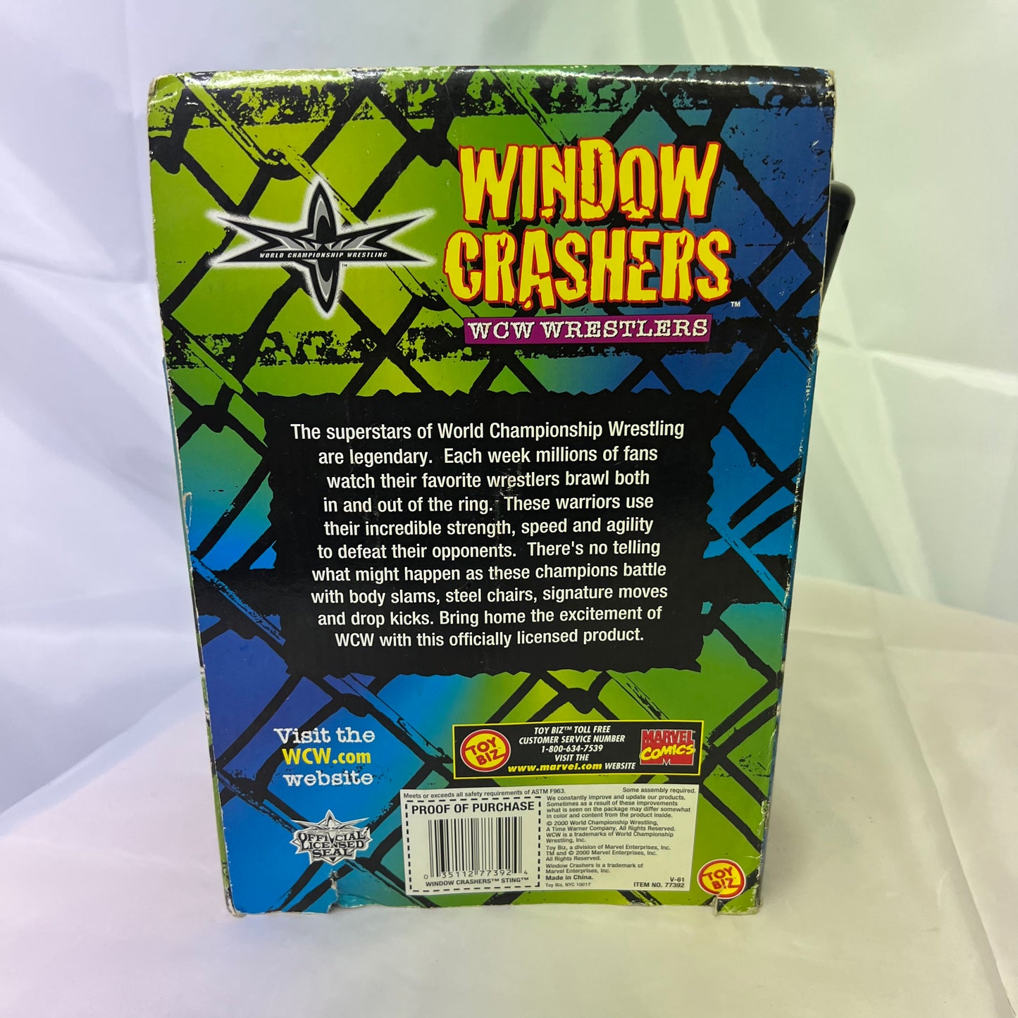 WCW Sting Window Crashers Plush Toy Figure 2000 Toy Biz Rare
