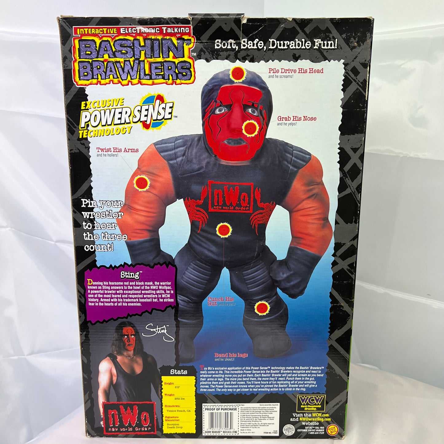 Sting NWO Wolfpac - WCW Bash N Brawler Plush WWE FACTORY SEALED Rare