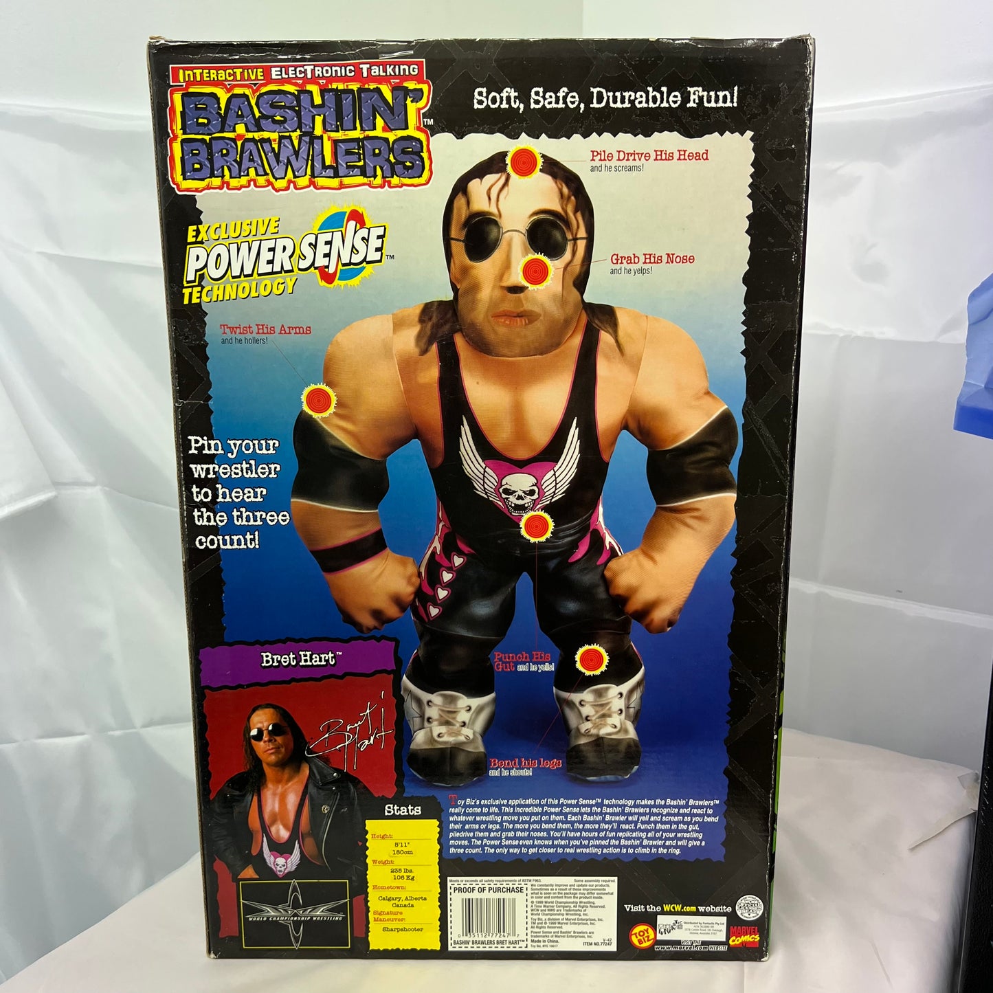 Bret Hart - WCW Bash N Brawler Plush WWE FACTORY SEALED Rare
