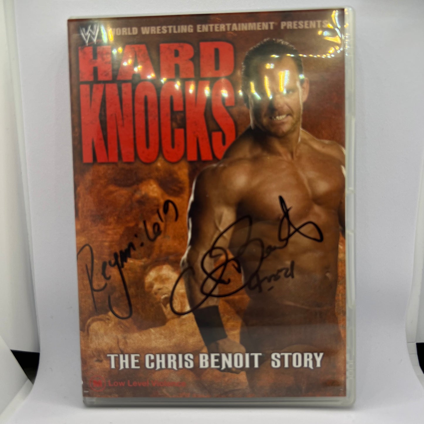 WWE Hard Knocks DVD Signed and Autographed by Chris Benoit and Rey Mysterio