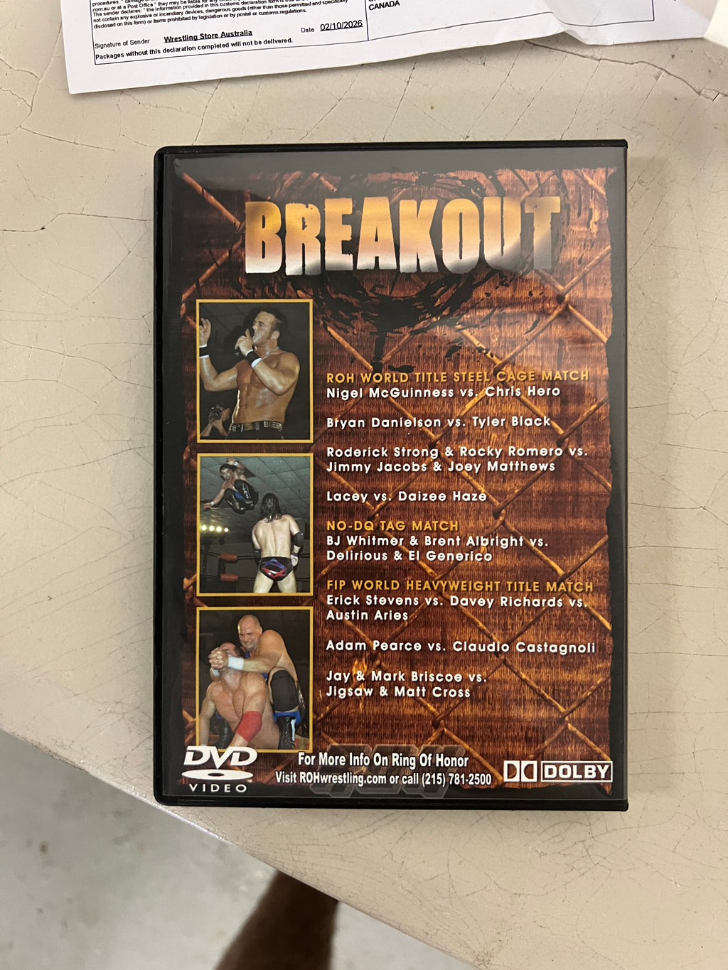ROH BREAKOUT (DVD) 2008 RARE RING OF HONOR WWE PWG TNA AEW