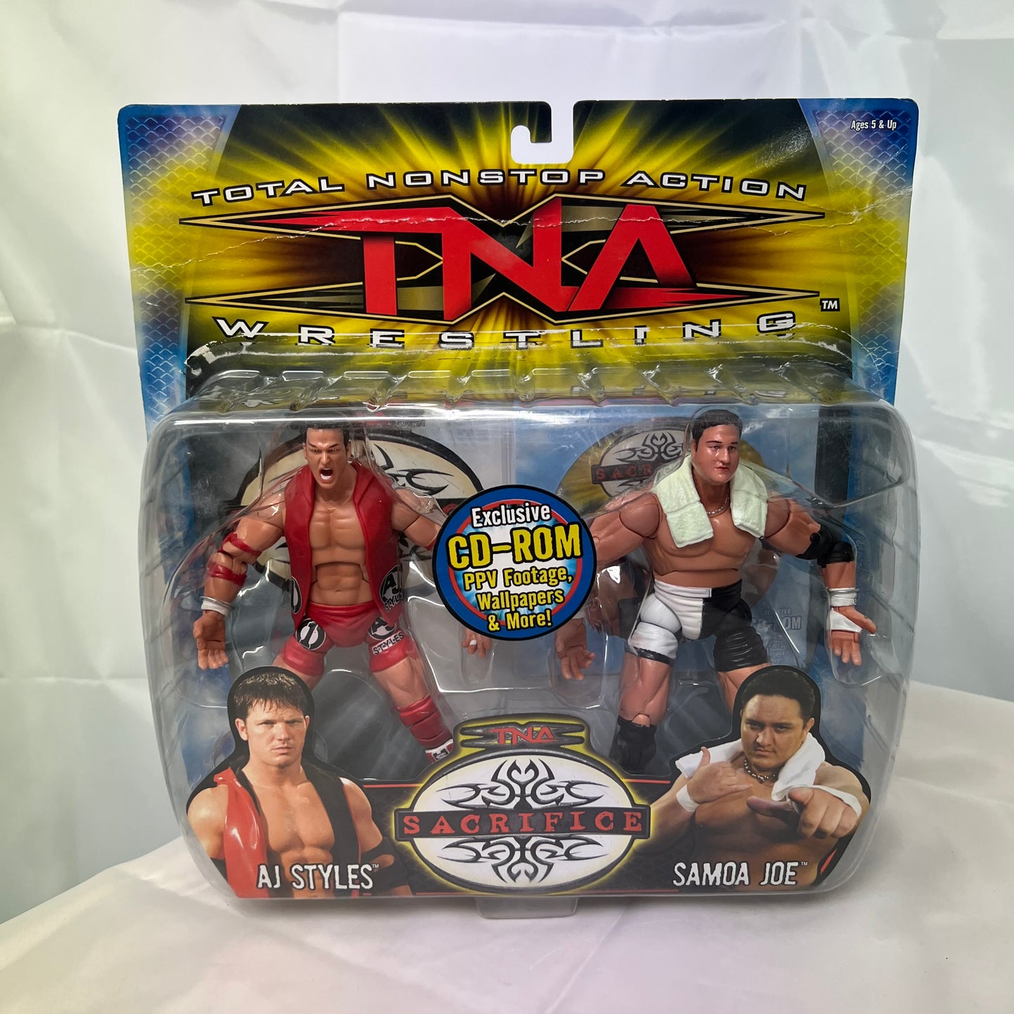 Samoa Joe and AJ Styles - TNA Sacrifice 2 Pack Action Figures WWE Marvel