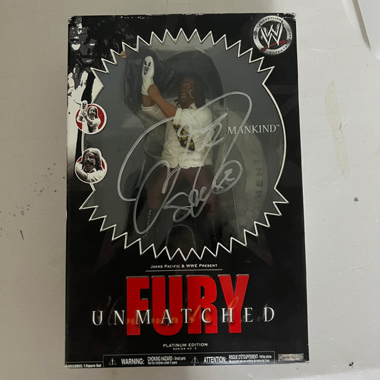 Mankind Autographed Signed - WWE Unmatched Fury Action Figure