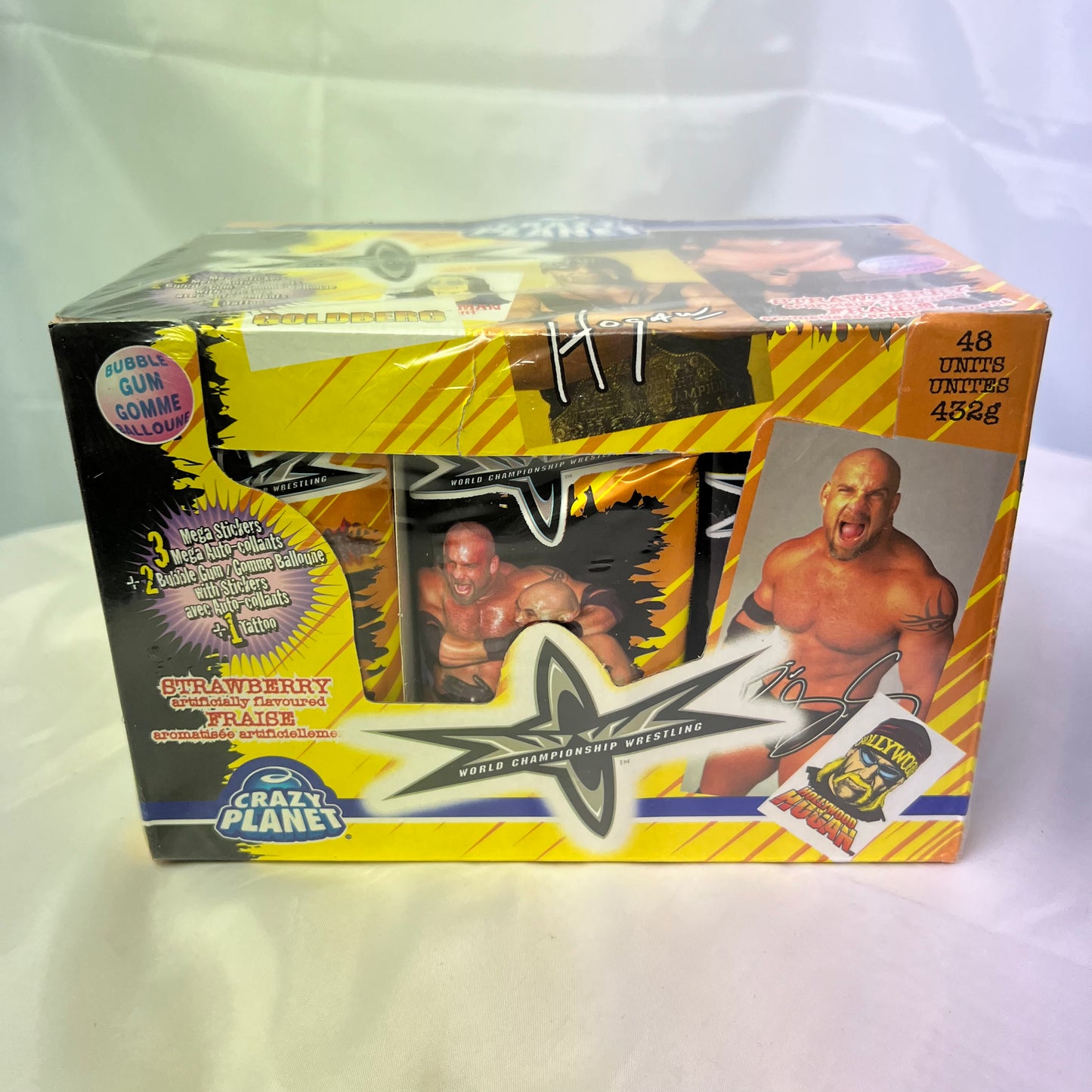 Factory sealed box of WCW Mega Stickers Crazy Planet 1999 WWE